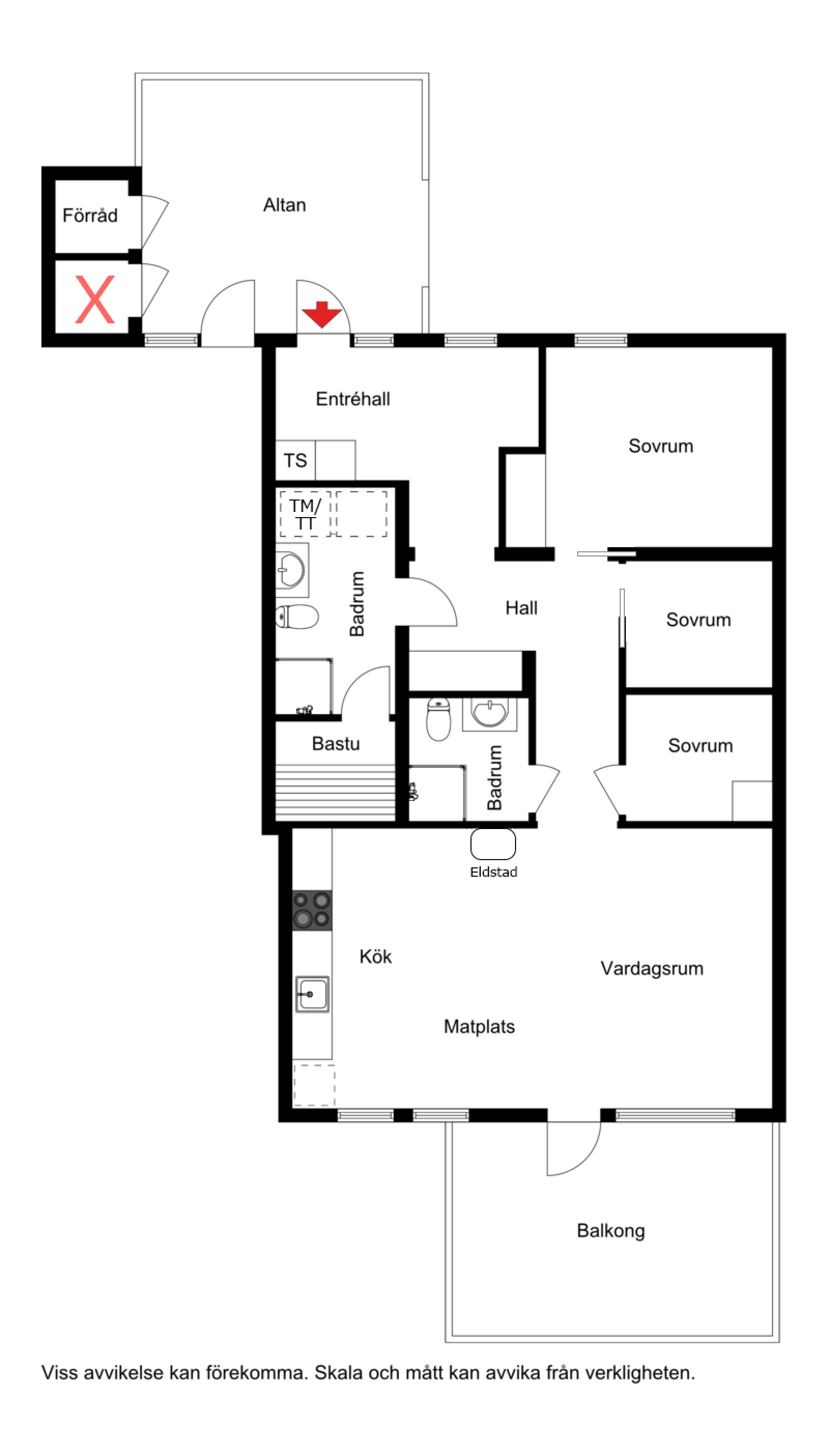 Planskiss Sälfjällstorget studios 13