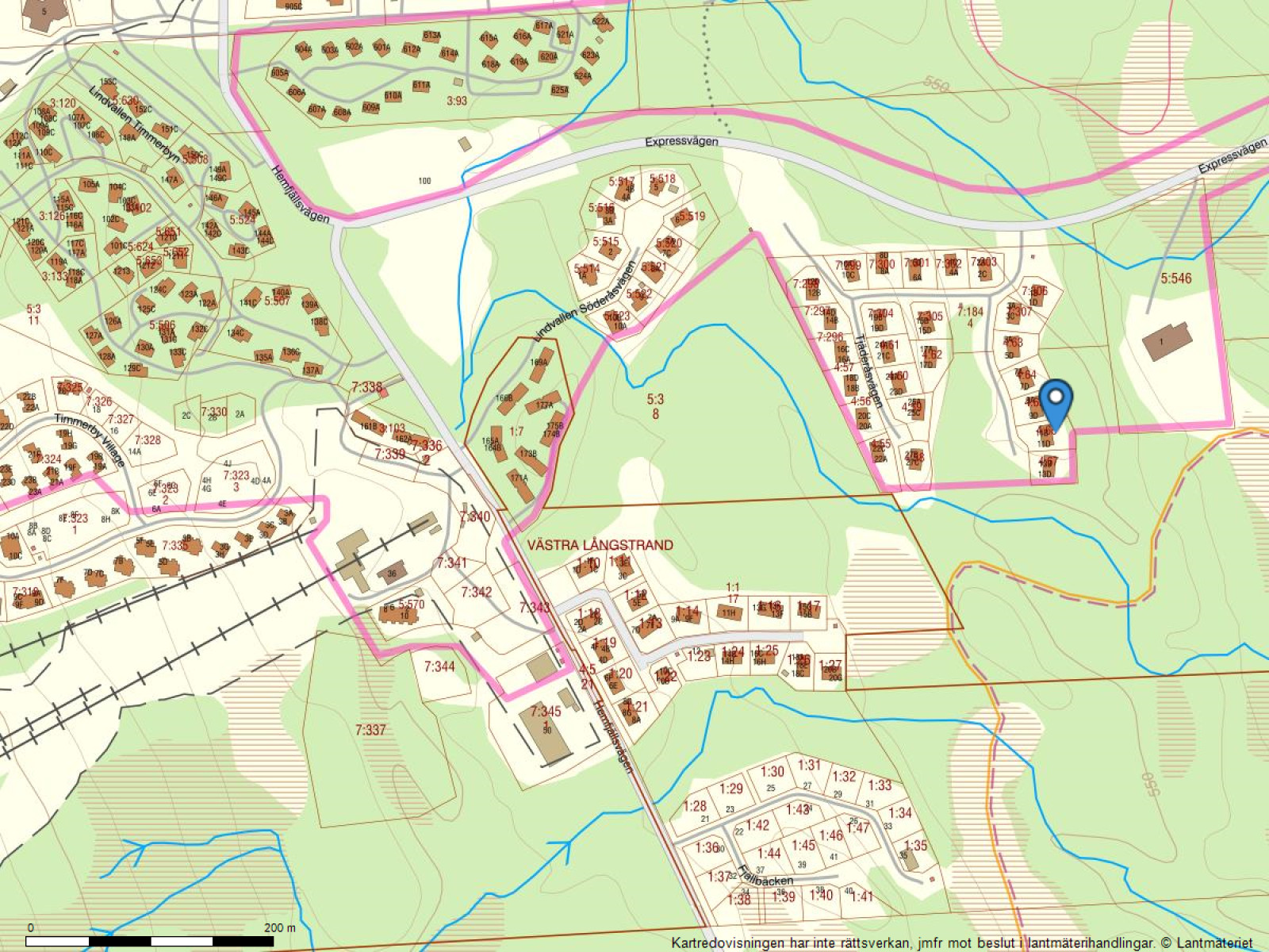 Fastighetskarta Tjäderåsvägen 11C