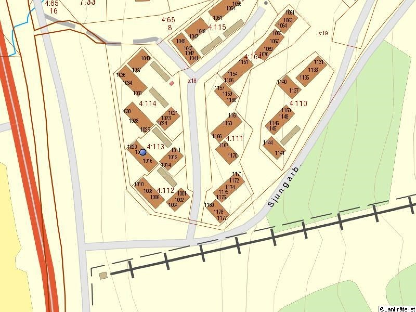 Fastighetskarta Sjungarbacken 1017