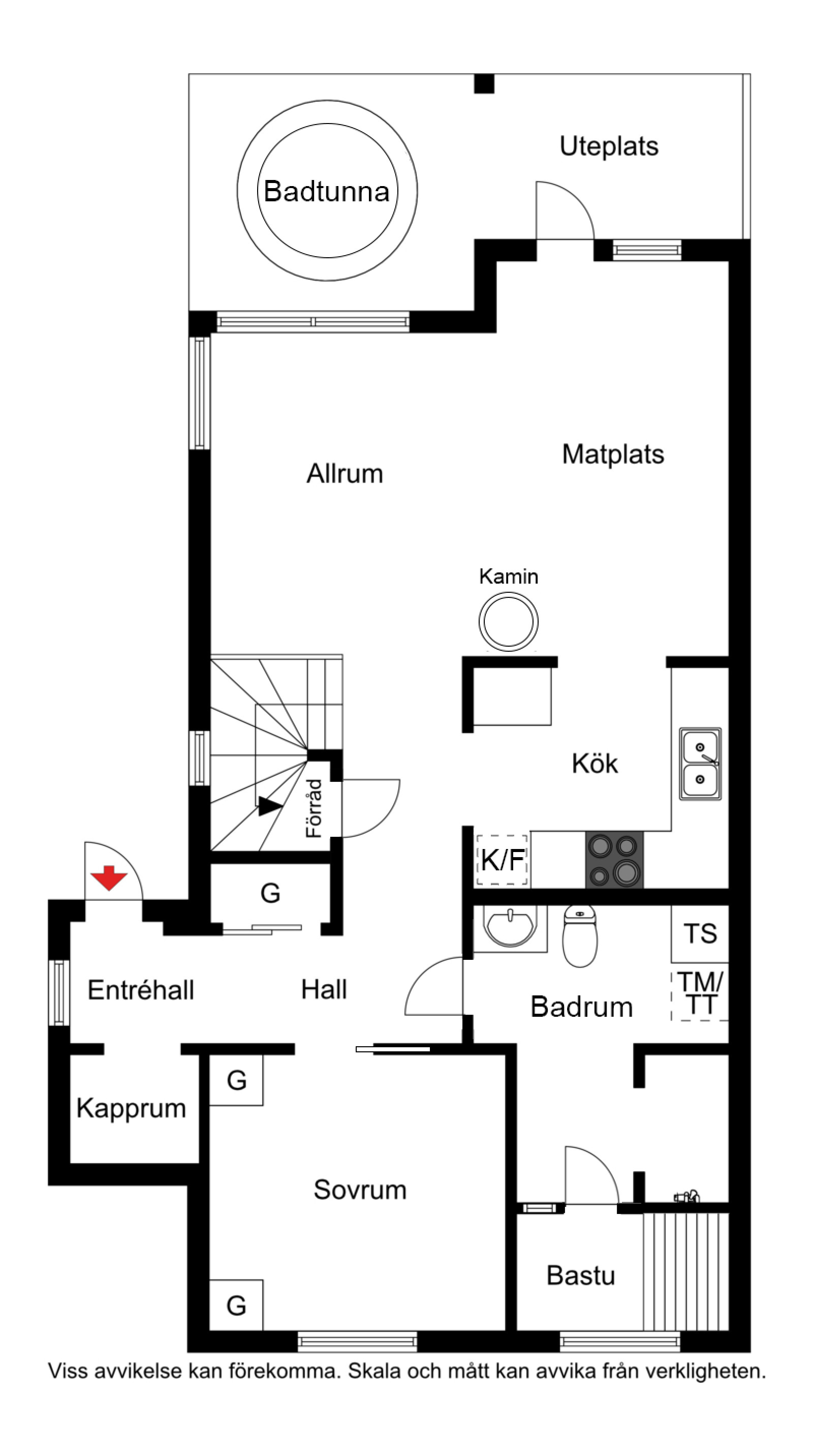 Planskiss Guldvägen 10 B