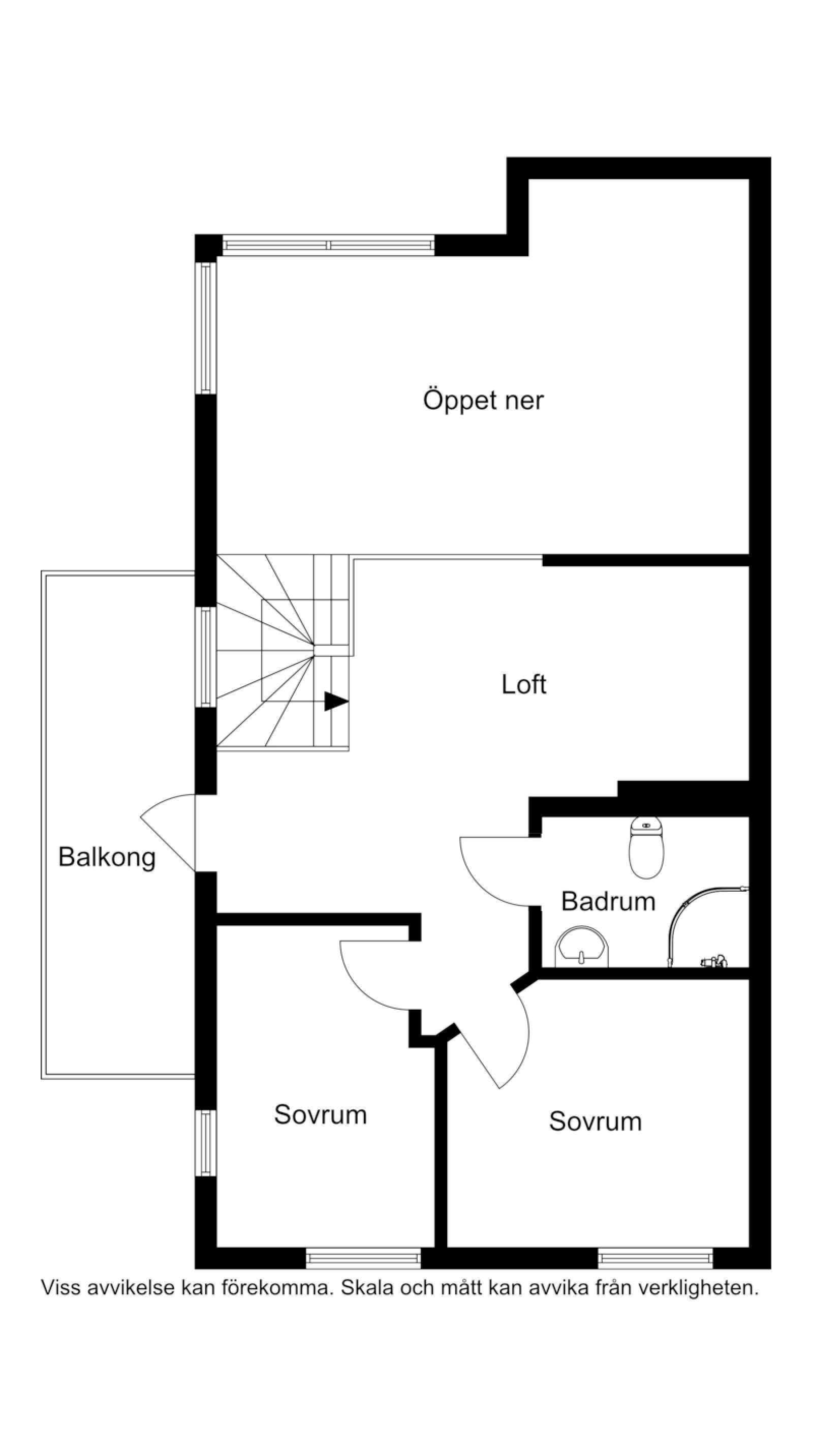 Planskiss loft Guldvägen 10 B