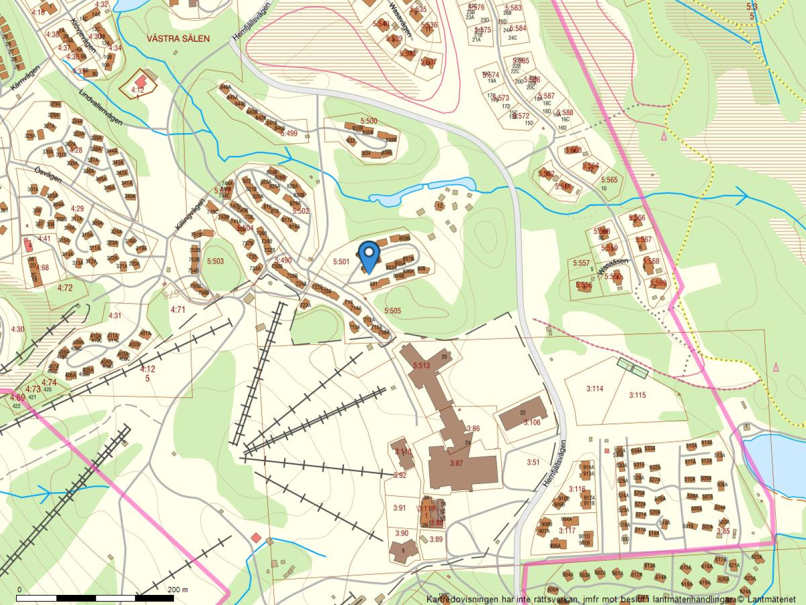 Fastighetskarta Lindvallen Vasabyn 815A (815U)
