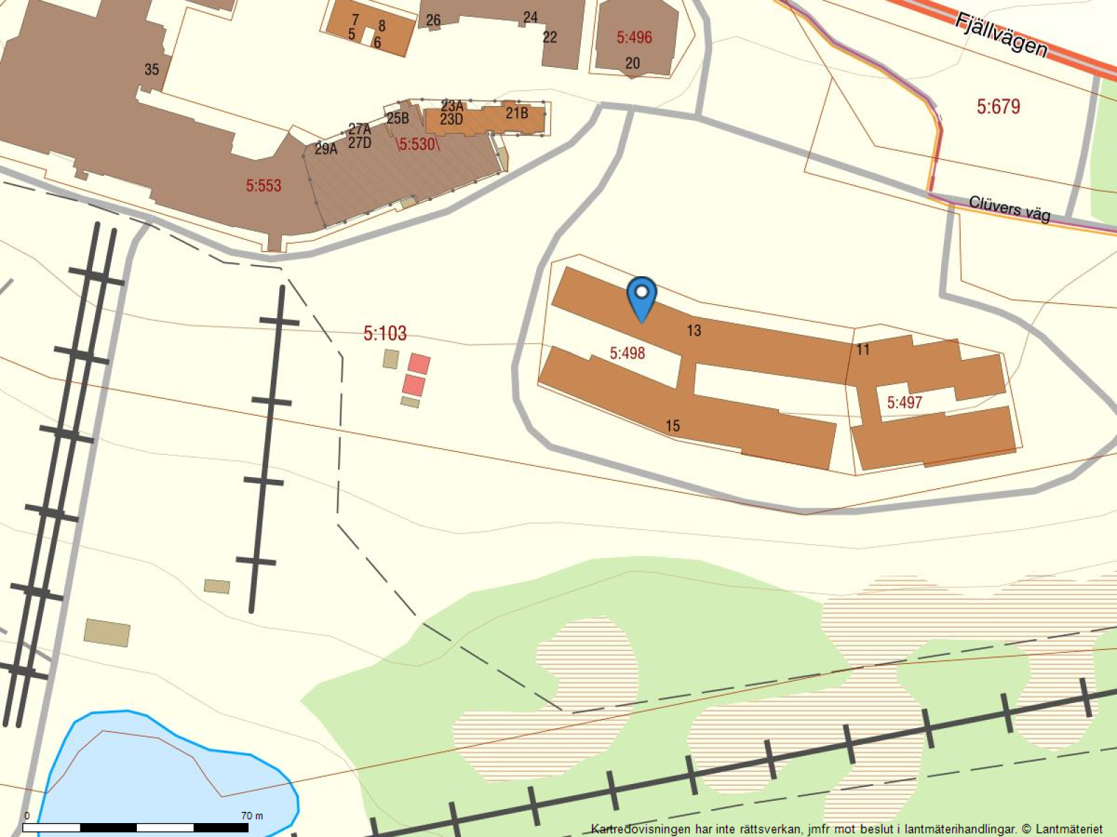 Fastighetskarta Storfjället A 23 (Clüvers väg 13)