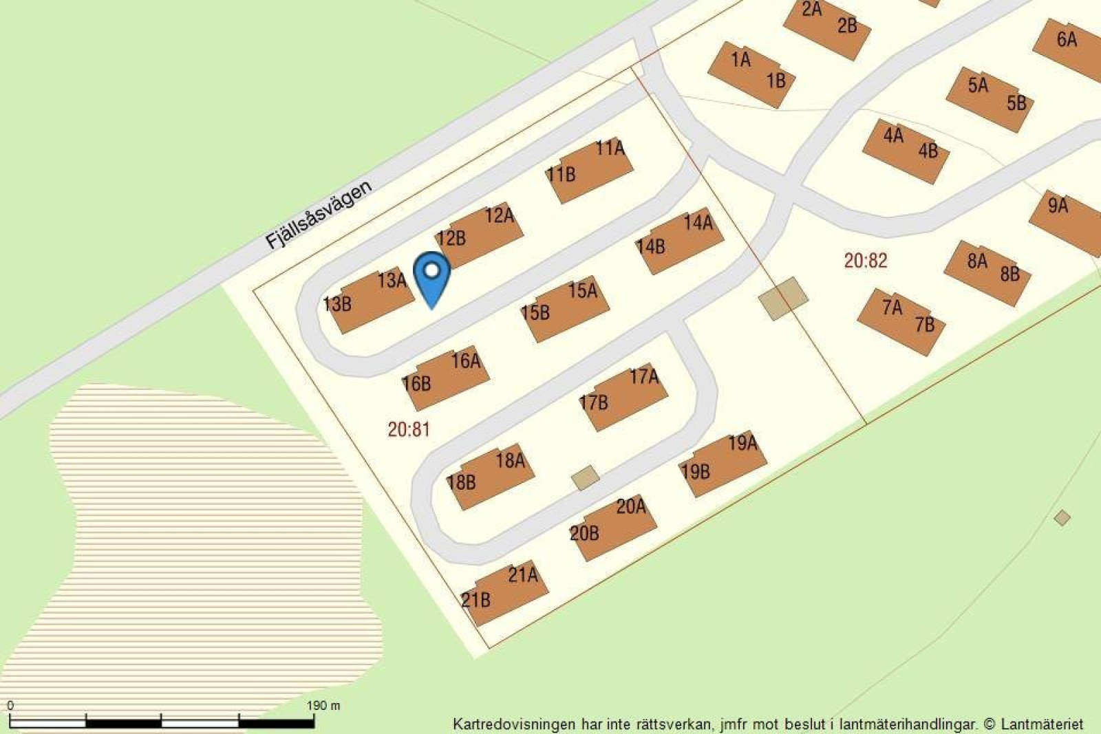 Lågupplöst Fastighetskarta Tandåbyn 13A