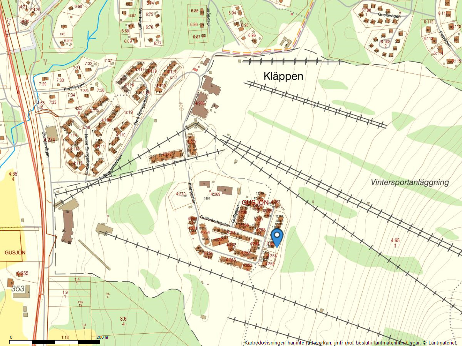 Fastighetskarta Kläppgatan 1224E