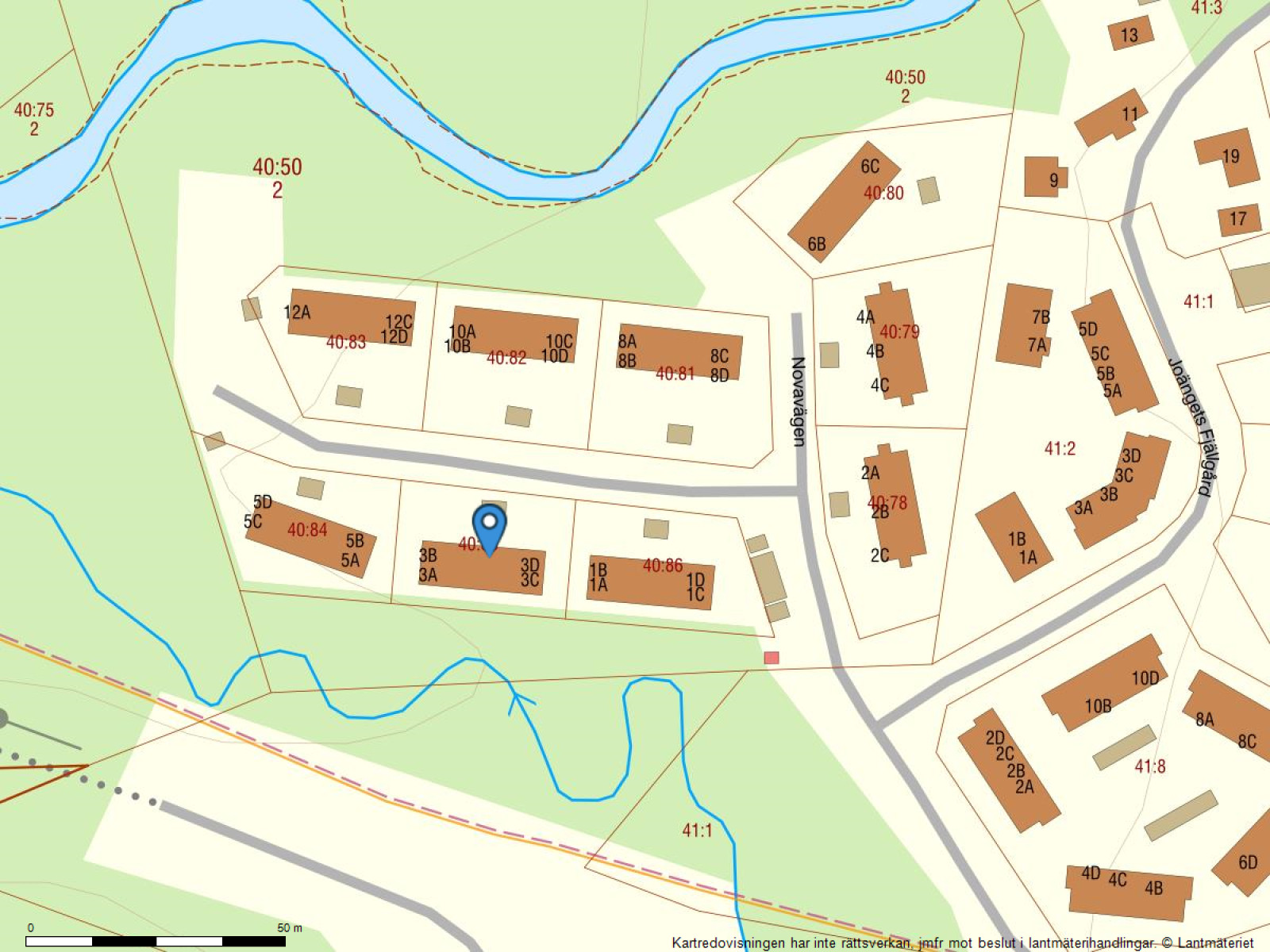 Fastighetskarta Novavägen 3A