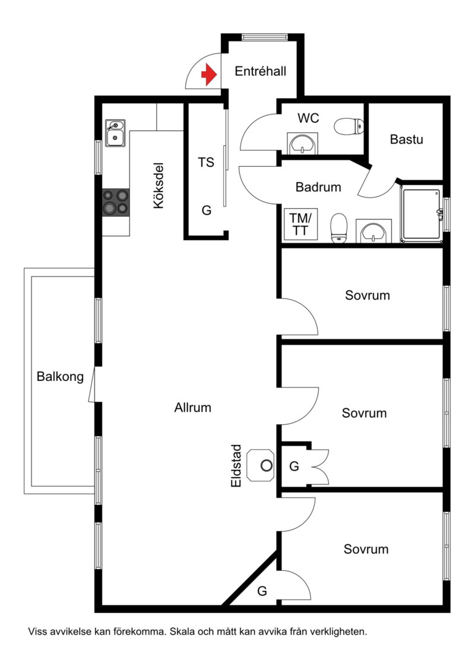 Planskiss Novavägen 3A