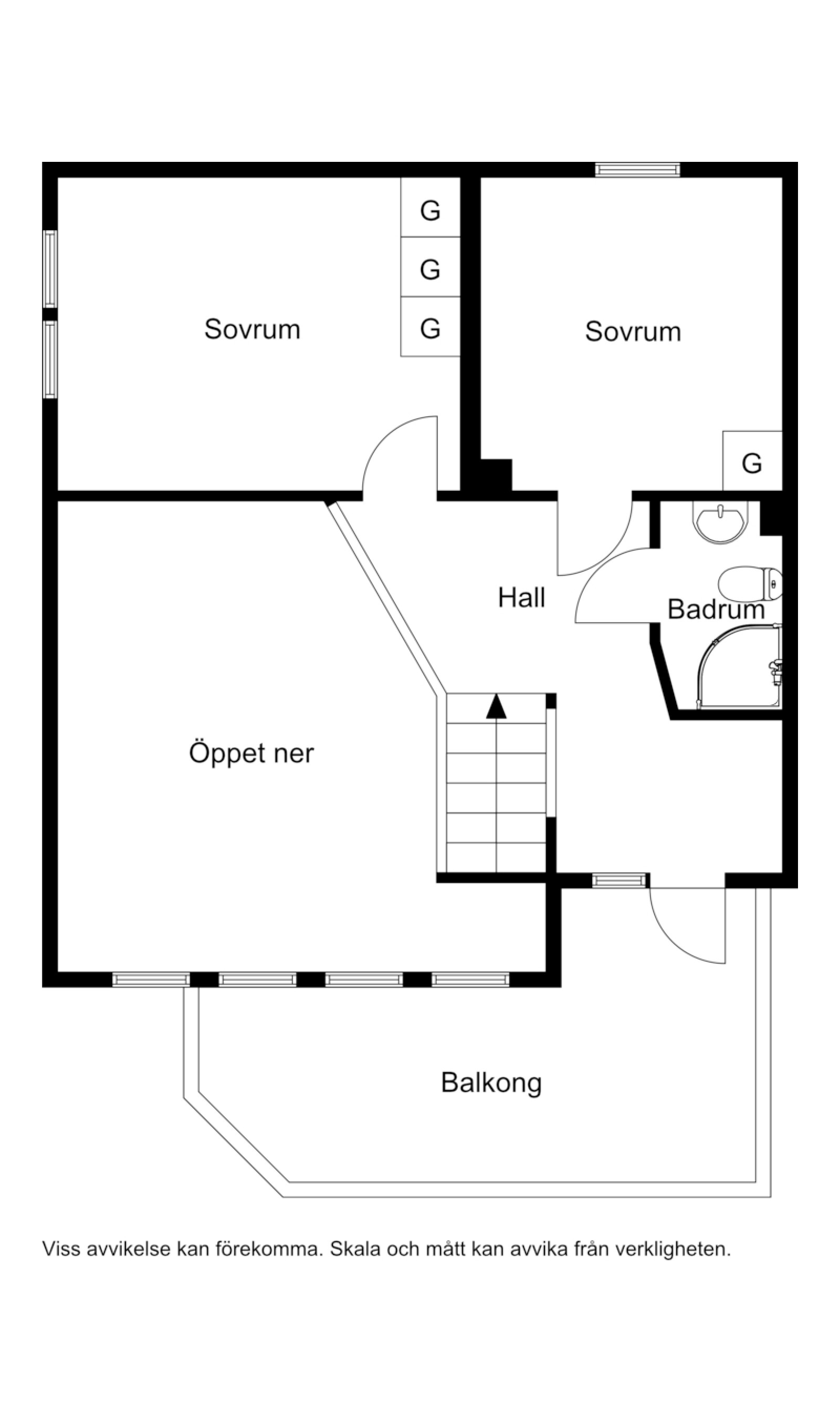 Planskiss loft Norrskensstigen 13A