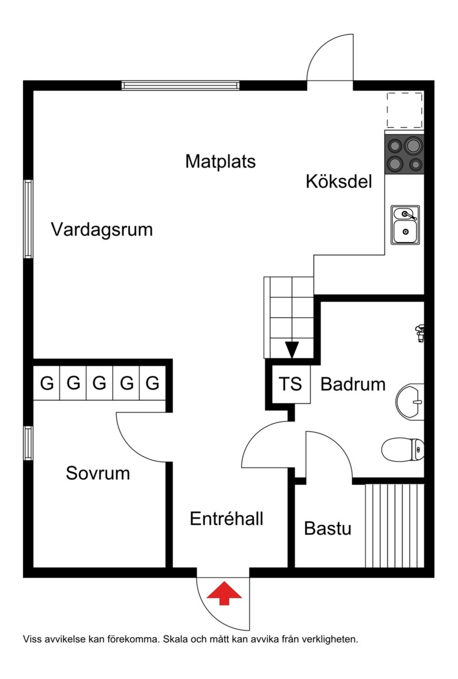 Planskiss entréplan Lindvallen Dalbyn 604B