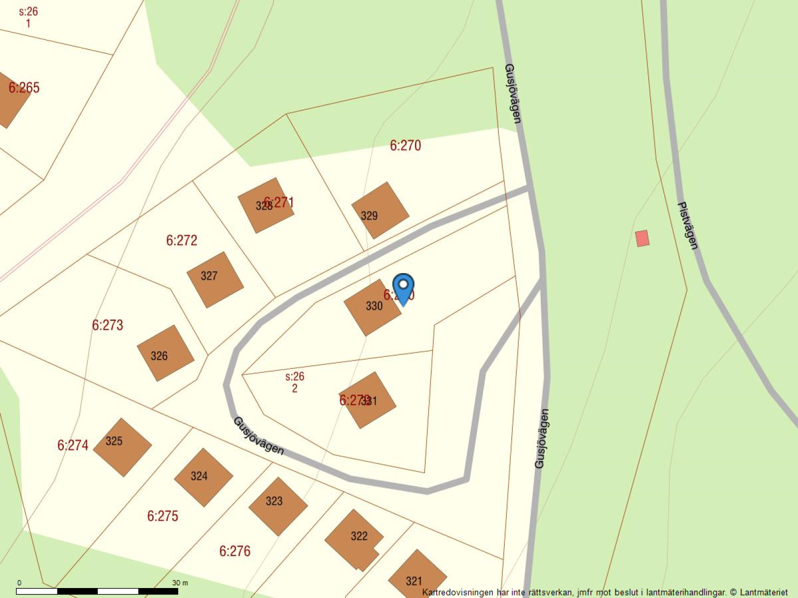 Fastighetskarta Gusjövägen 330